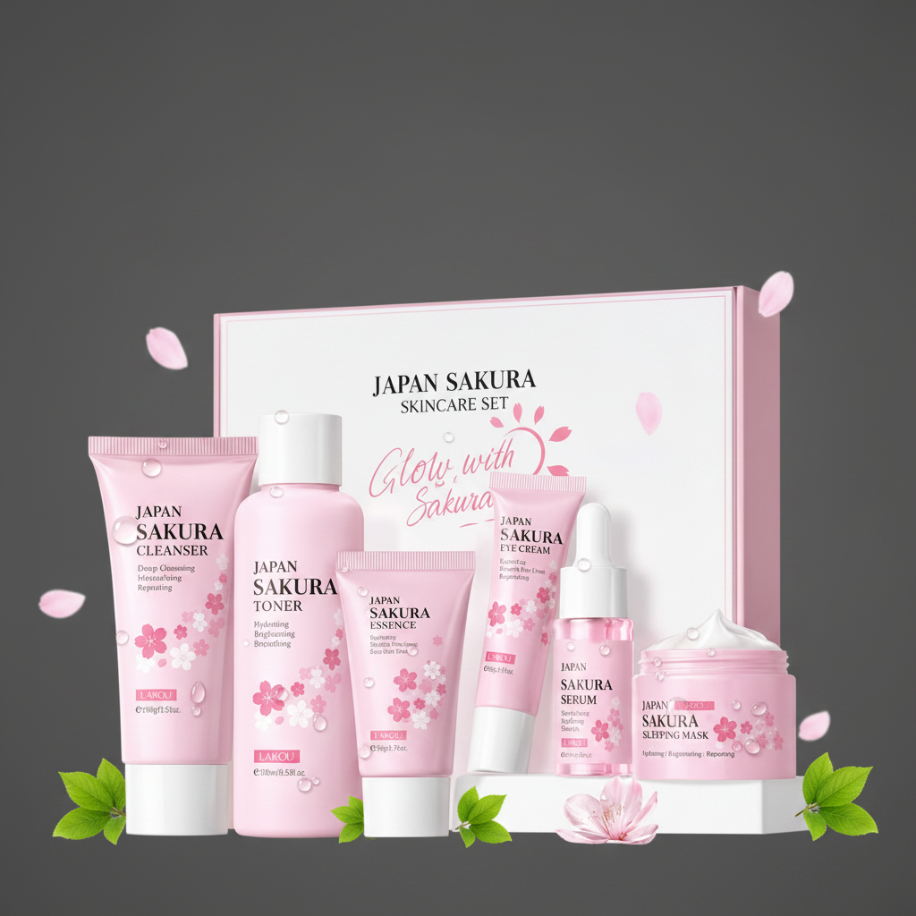 Sakura Skincare Set Side View